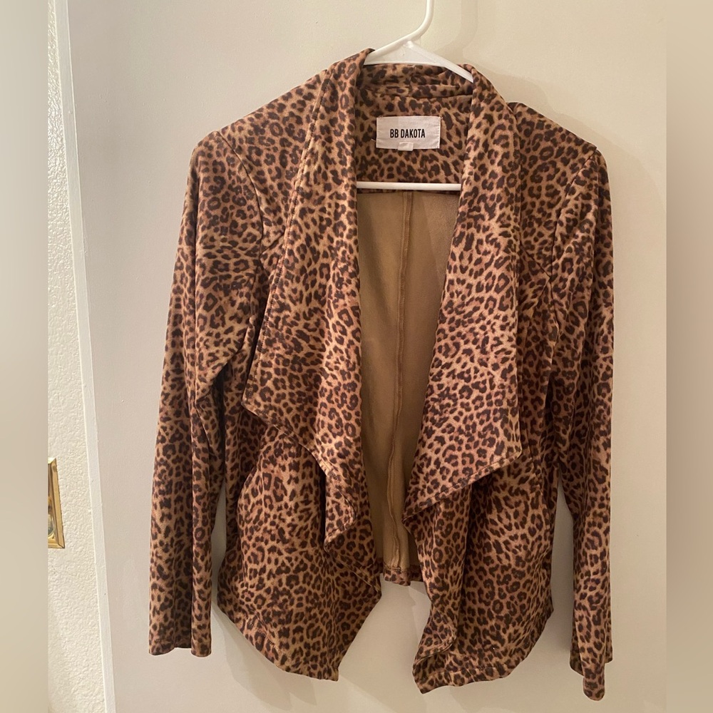 Leopard Print Open Front Jacket - image 2